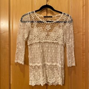 ZARA CROCHET NET LACE BLOUSE